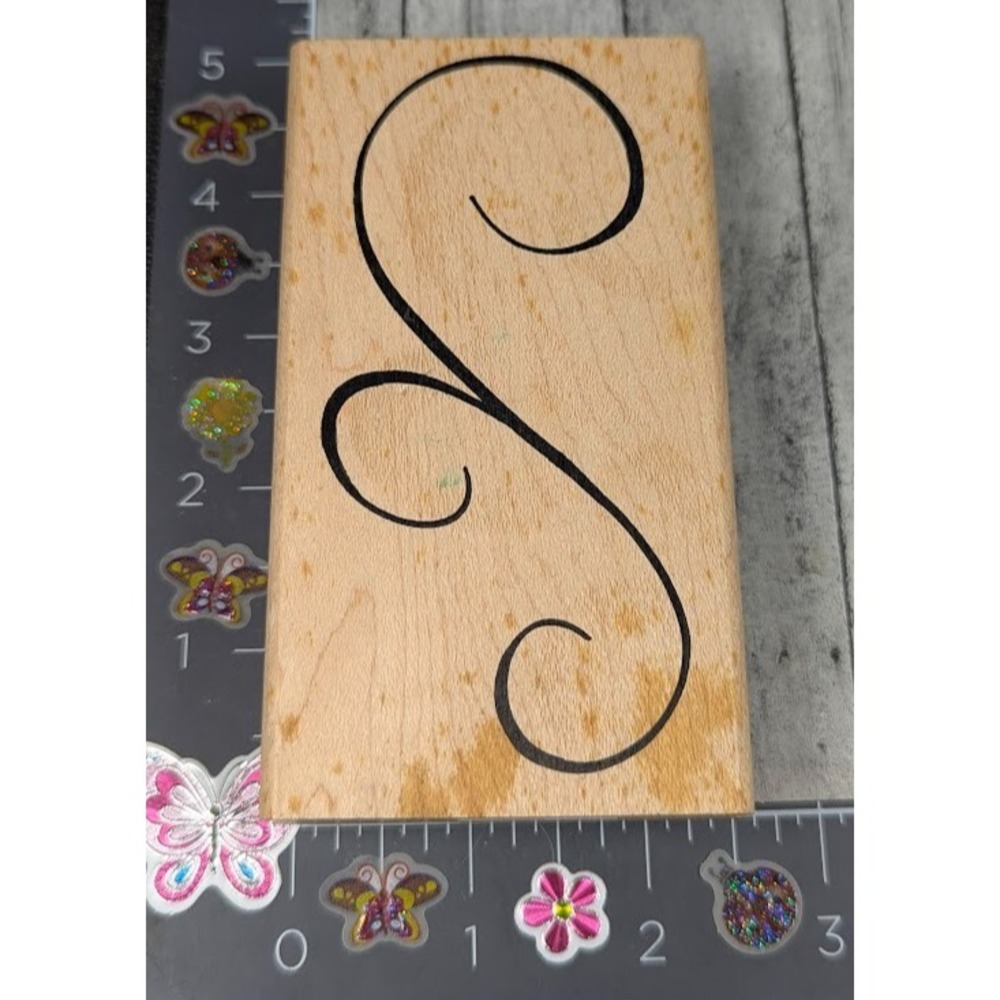 DeNami Design Swirl 2001 Rubber Stamp Wood #K117